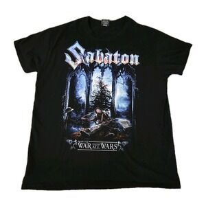 Sabaton The War To End All Wars T-Shirt Mens XXL Black Double Sided Band Tee